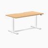 Electric dual scalloped melamine sit stand desk Select beech - Desky