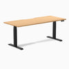 Electric dual scalloped melamine sit stand desk Select beech - Desky