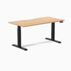 Almost Perfect Desky Dual Scalloped Melamine Sit Stand Desk-Sublime Teak Desky®