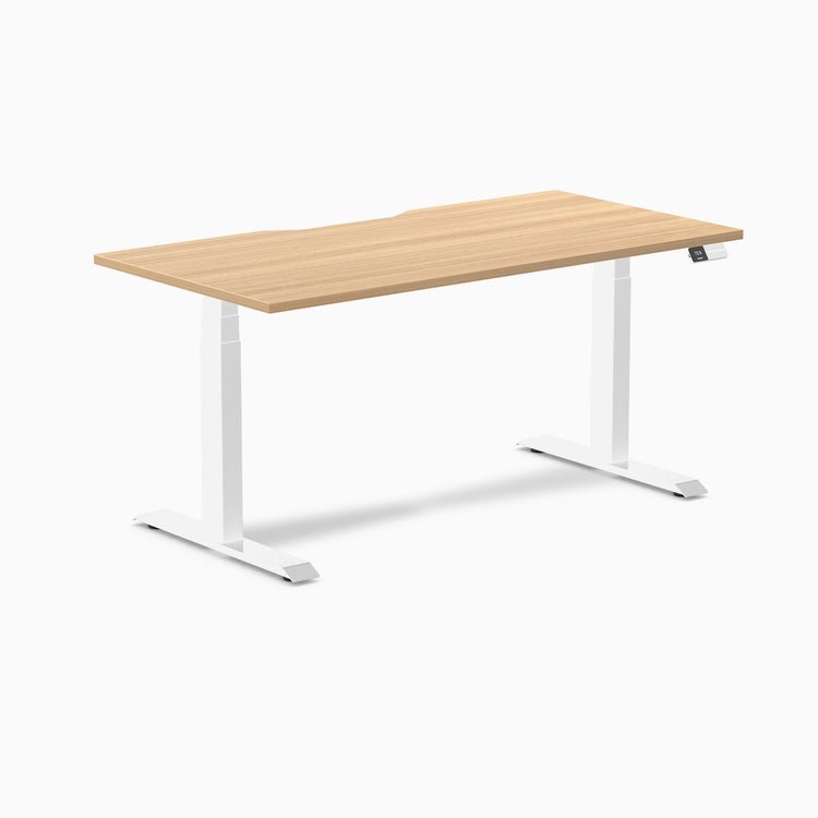 Electric dual scalloped melamine sit stand desk Sublime  - Desky