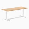 Almost Perfect Desky Dual Scalloped Melamine Sit Stand Desk-Sublime Teak Desky®