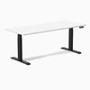 Electric dual scalloped melamine sit stand desk White - Desky