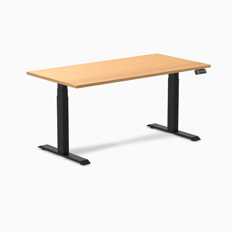 Almost Perfect Desky Dual Melamine Sit Stand Desk-Select Beech Desky®