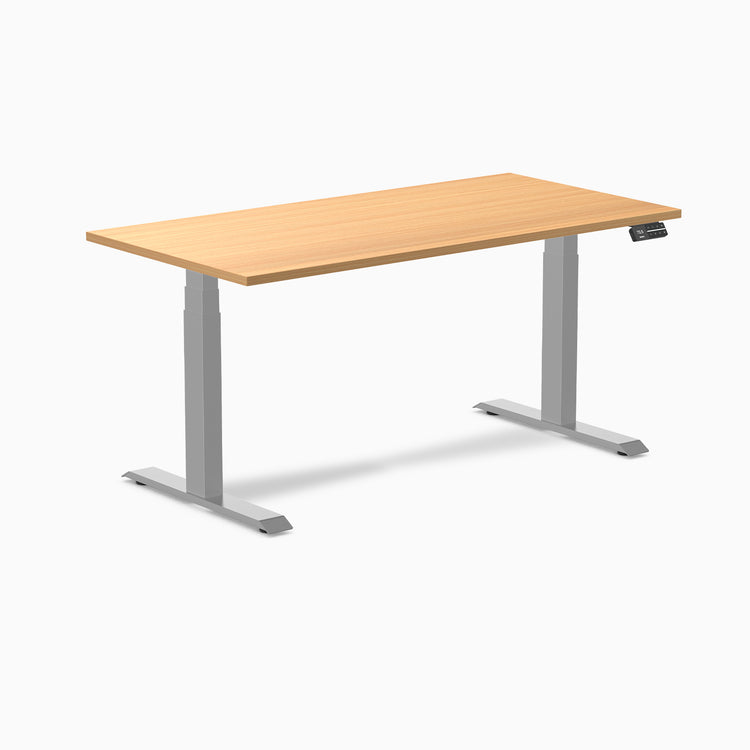 Almost Perfect Desky Dual Melamine Sit Stand Desk-Select Beech Desky®