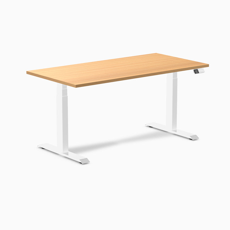 Almost Perfect Desky Dual Melamine Sit Stand Desk-Select Beech Desky®