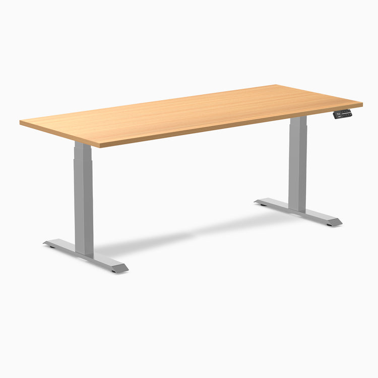 Almost Perfect Desky Dual Melamine Sit Stand Desk-Select Beech Desky®