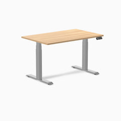 Desky Dual Melamine Sit Stand Desk-Dual Desks-Desky-Sublime Teak-1200x750mm-Grey-Desky® Australia