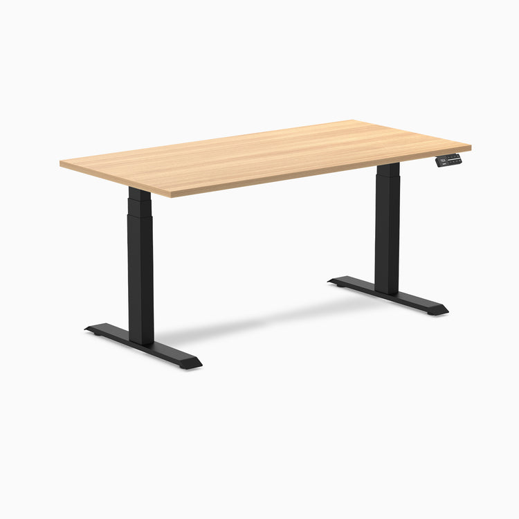 Almost Perfect Desky Dual Melamine Sit Stand Desk-Sublime Teak Desky®