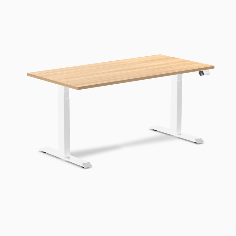 Almost Perfect Desky Dual Melamine Sit Stand Desk-Sublime Teak Desky®