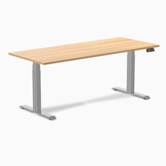 Desky Dual Melamine Sit Stand Desk-Dual Desks-Desky-Sublime Teak-1800x750mm-Grey-Desky® Australia