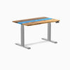 Electric resin hardwood sit stand desk Teak blue river - Desky