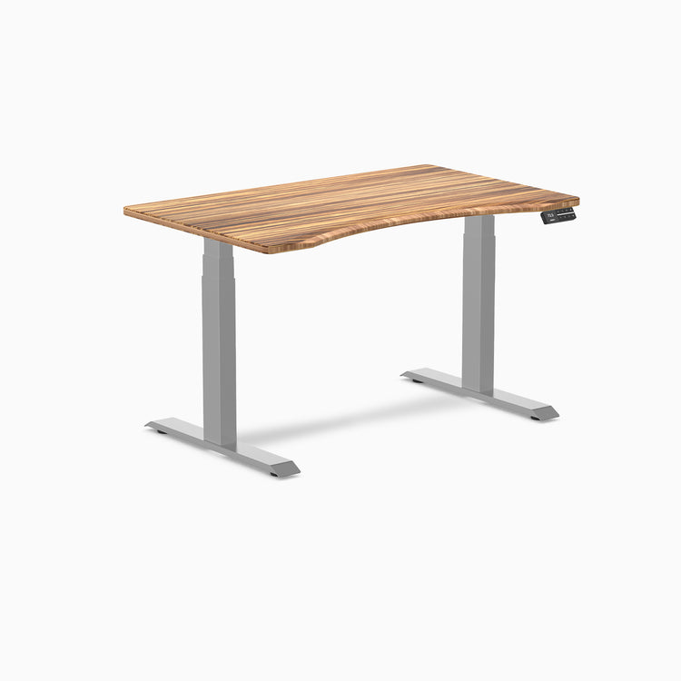 Electric dual ergo edge standing desk tiger bamboo- Desky