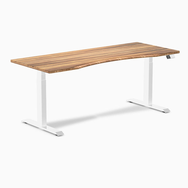 Electric dual ergo edge standing desk tiger bamboo- Desky