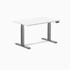 Desky Dual Melamine Sit Stand Desk-Dual Desks-Desky-White-1200x750mm-Grey-Desky® Australia