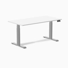 Desky Dual Melamine Sit Stand Desk-Dual Desks-Desky-White-1500x750mm-Grey-Desky® Australia