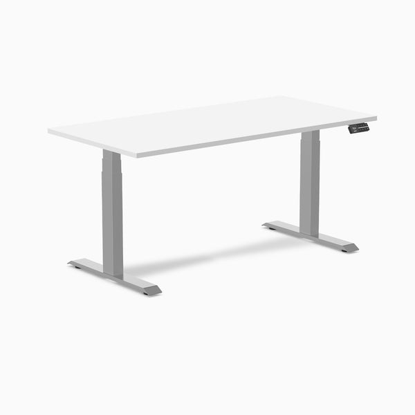 Desky Dual Melamine Sit Stand Desk-Dual Desks-Desky-White-1500x750mm-Grey-Desky® Australia