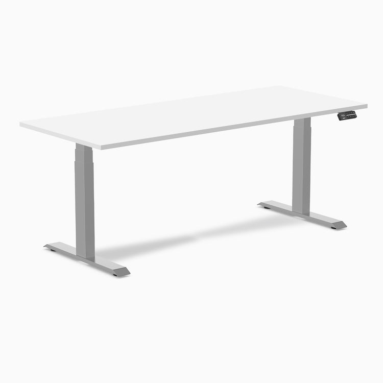 Almost Perfect Desky Dual Melamine Sit Stand Desk-White Desky®