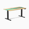 Almost Perfect Desky Dual Resin Hardwood Sit Stand Desk-White ash emerald Desky®