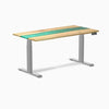 Almost Perfect Desky Dual Resin Hardwood Sit Stand Desk-White ash emerald Desky®