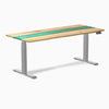 Electric resin hardwood sit stand desk white ash river - Desky