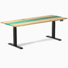 Almost Perfect Desky Dual Resin Hardwood Sit Stand Desk-White ash emerald Desky®