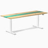 Almost Perfect Desky Dual Resin Hardwood Sit Stand Desk-White ash emerald Desky®