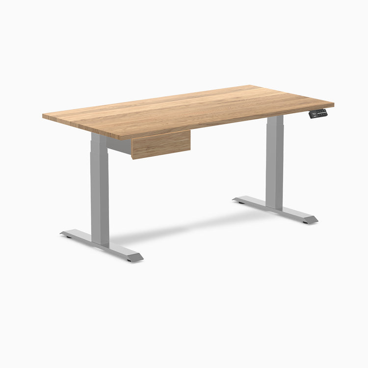 Electric dual standing desk hardwood with drawer White Oak - Desky