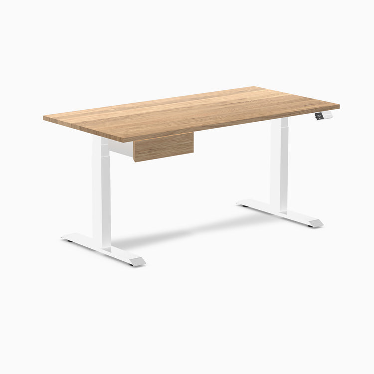 Electric dual standing desk hardwood with drawer White Oak - Desky