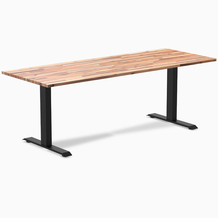 Zero softwood acacia fixed office desk - Desky