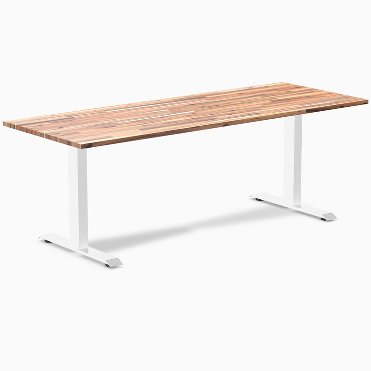 Zero softwood acacia fixed office desk - Desky