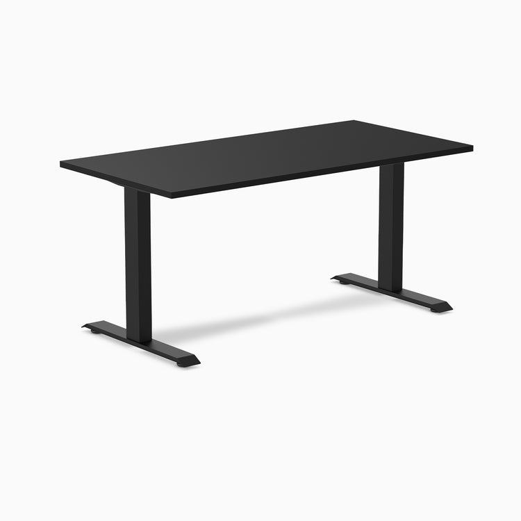 Zero melamine fixed office desk black desktop - Desky