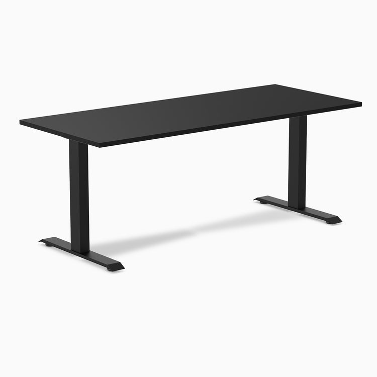 Zero melamine fixed office desk black desktop - Desky