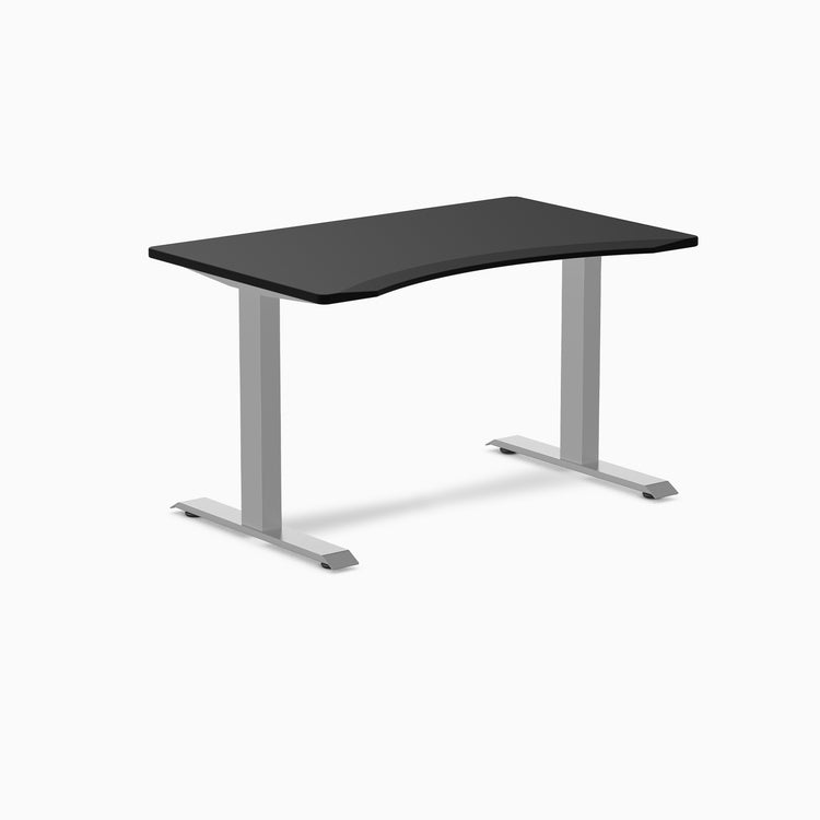 Zero ergo black melamine fixed office desk - Desky