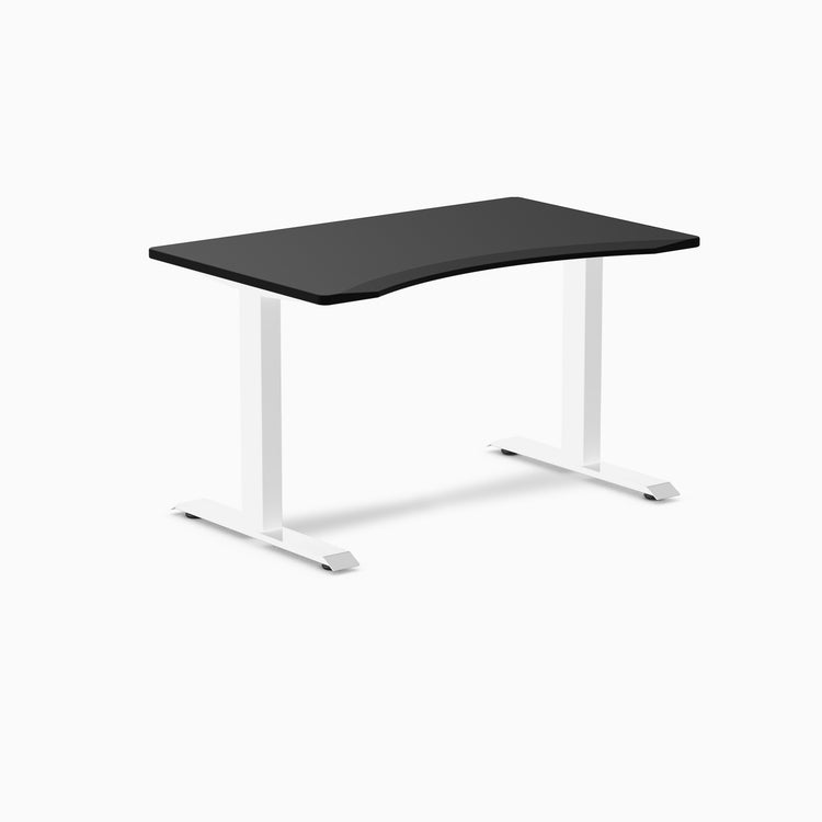 Zero ergo black melamine fixed office desk - Desky