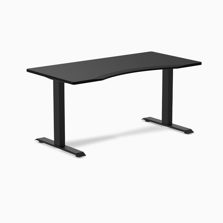 Zero ergo black melamine fixed office desk - Desky