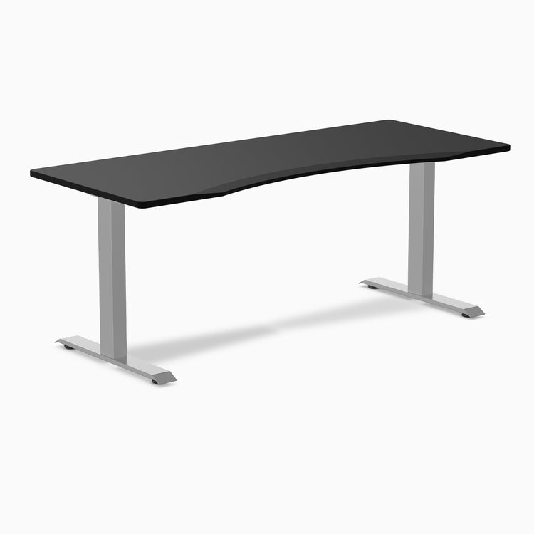 Zero ergo black melamine fixed office desk - Desky