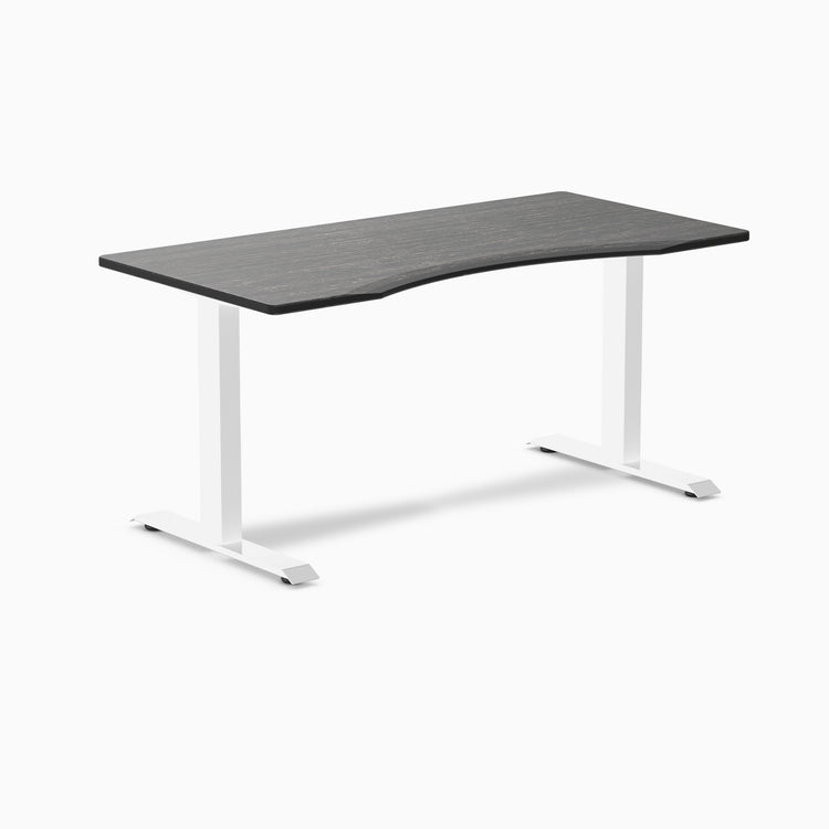 Zero ergo dark bamboo fixed office desk - Desky