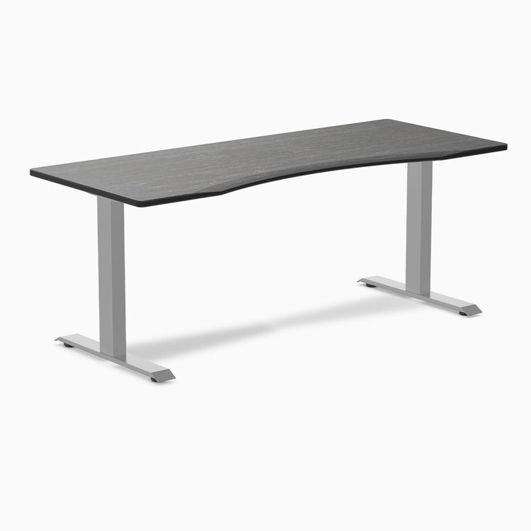 Zero ergo dark bamboo fixed office desk - Desky