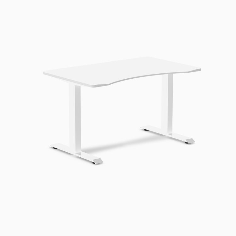 Zero ergo white melamine fixed office desk - Desky