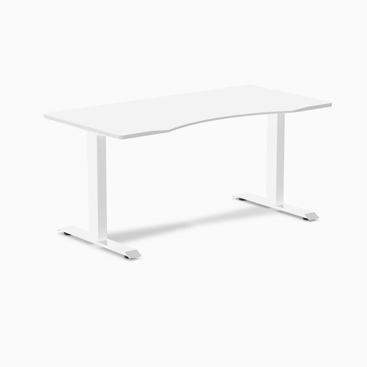 Zero ergo white melamine fixed office desk - Desky