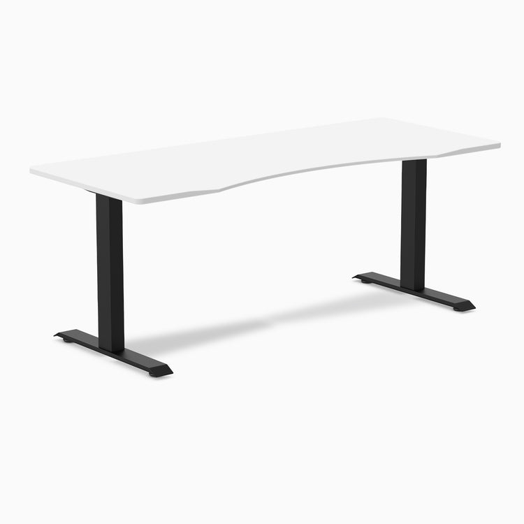 Zero ergo white melamine fixed office desk - Desky