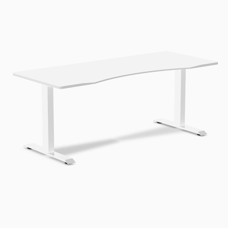 Zero ergo white melamine fixed office desk - Desky