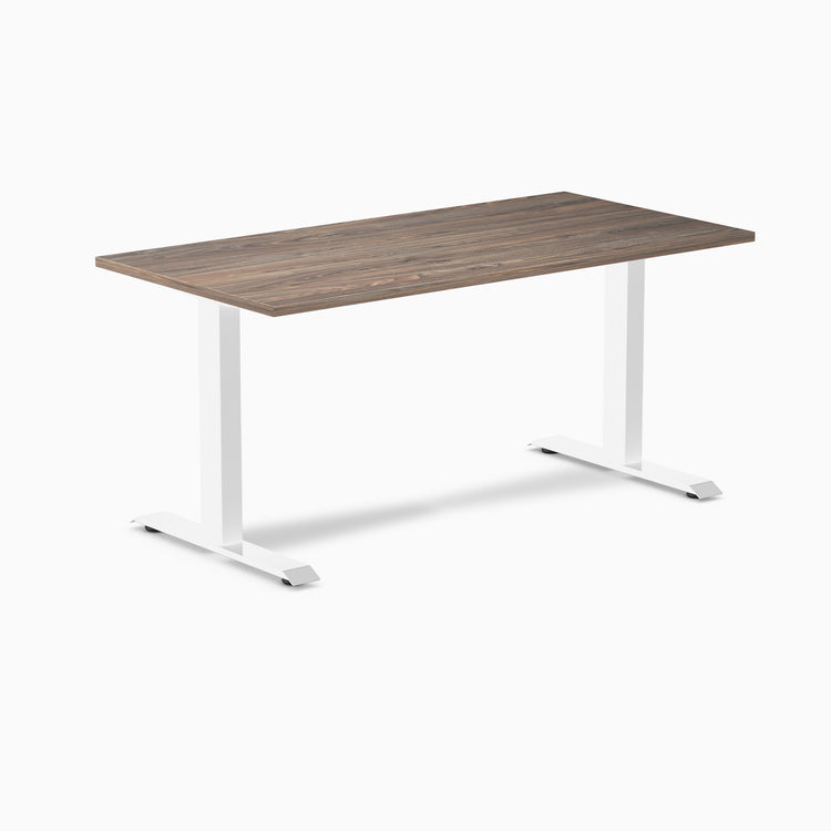 Zero melamine fixed office desk natural walnut desktop - Desky