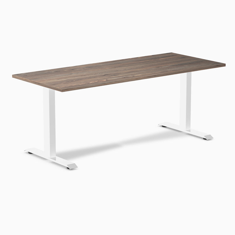 Zero melamine fixed office desk natural walnut desktop - Desky