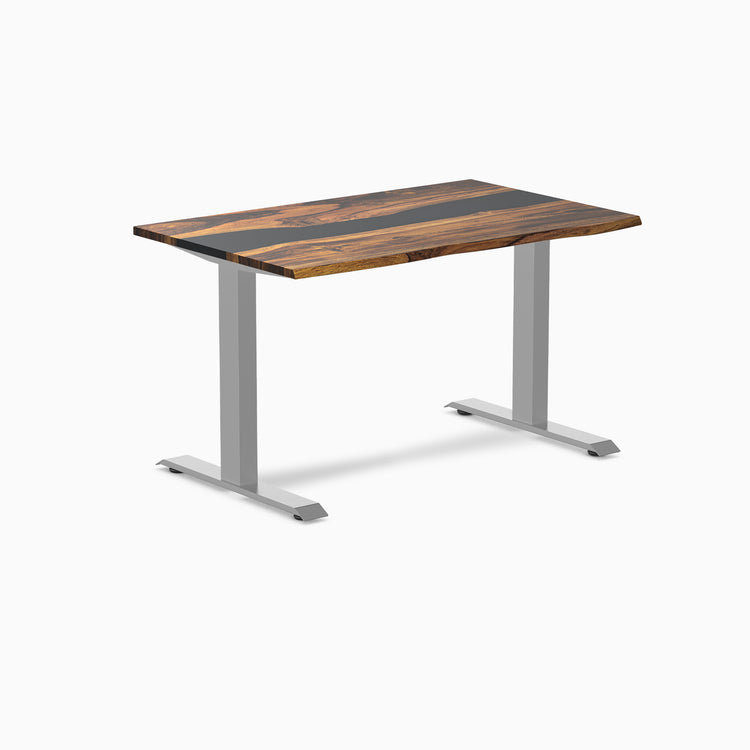 Almost Perfect Desky Dual Resin Hardwood Sit Stand Desk-Pheasantwood Navy Desky®