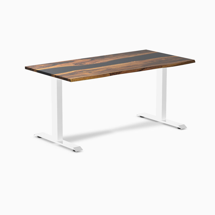 Almost Perfect Desky Dual Resin Hardwood Sit Stand Desk-Pheasantwood Navy Desky®