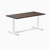 zero rubberwood fixed office desk dark walnut - Desky