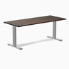 zero rubberwood fixed office desk dark walnut - Desky