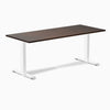 zero rubberwood fixed office desk dark walnut - Desky