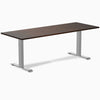 zero rubberwood fixed office desk dark walnut - Desky